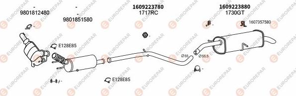 EUROREPAR EXH102069 - Система выпуска ОГ autosila-amz.com