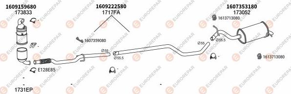 EUROREPAR EXH102062 - Система выпуска ОГ autosila-amz.com