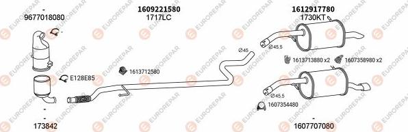 EUROREPAR EXH102001 - Система выпуска ОГ autosila-amz.com