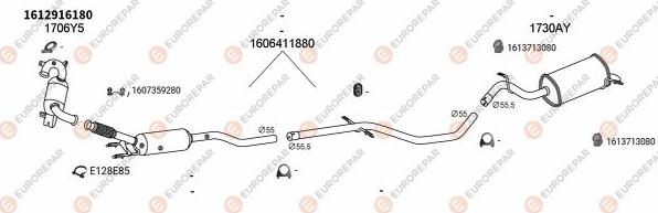 EUROREPAR EXH102033 - Система выпуска ОГ autosila-amz.com