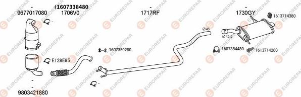 EUROREPAR EXH102028 - Система выпуска ОГ autosila-amz.com
