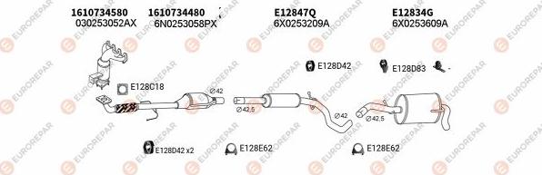 EUROREPAR EXH102860 - Система выпуска ОГ autosila-amz.com