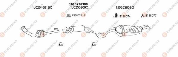 EUROREPAR EXH102808 - Система выпуска ОГ autosila-amz.com