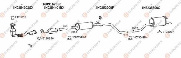 EUROREPAR EXH102819 - Система выпуска ОГ autosila-amz.com