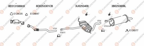 EUROREPAR EXH102812 - Система выпуска ОГ autosila-amz.com