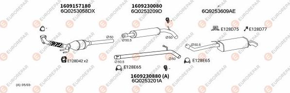 EUROREPAR EXH102821 - Система выпуска ОГ autosila-amz.com