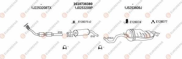 EUROREPAR EXH102823 - Система выпуска ОГ autosila-amz.com