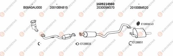 EUROREPAR EXH102244 - Система выпуска ОГ autosila-amz.com