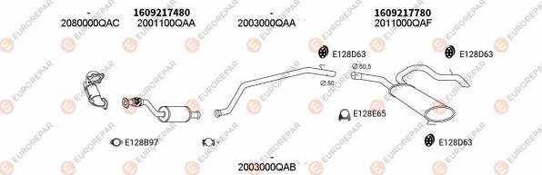 EUROREPAR EXH102255 - Система выпуска ОГ autosila-amz.com