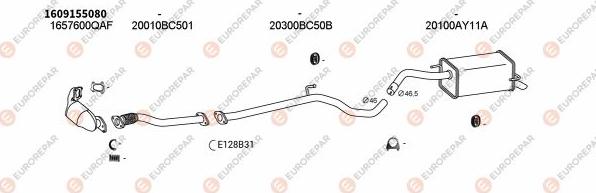 EUROREPAR EXH102284 - Система выпуска ОГ autosila-amz.com