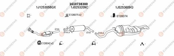 EUROREPAR EXH102790 - Система выпуска ОГ autosila-amz.com