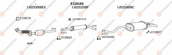 EUROREPAR EXH103255 - Система выпуска ОГ autosila-amz.com