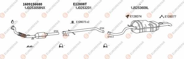 EUROREPAR EXH102793 - Система выпуска ОГ autosila-amz.com