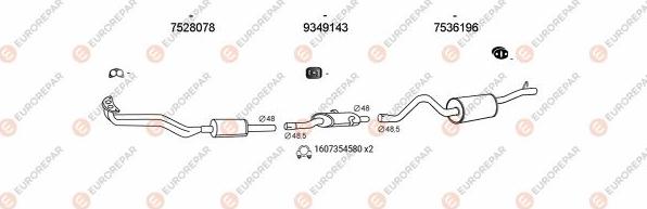 EUROREPAR EXH102765 - Система выпуска ОГ autosila-amz.com