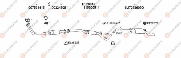 EUROREPAR EXH102781 - Система выпуска ОГ autosila-amz.com