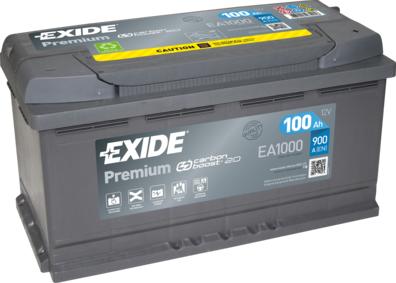 Exide EA1000 - аккумуляторная батарея! 19.5/17.9 евро 100Ah 900A 353/175/190 CARBON BOOST\ autosila-amz.com