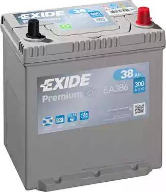 Exide EA386 - Аккумулятор 12В 38Ач 300А 187x127x220 ETN 0 autosila-amz.com