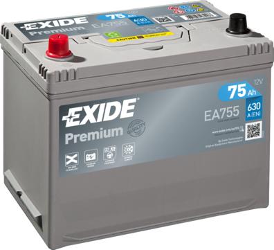 Exide EA755 - Стартерная аккумуляторная батарея, АКБ autosila-amz.com