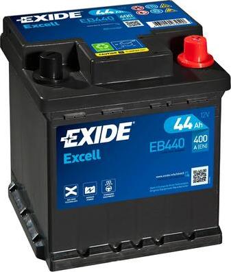 Exide EB440 - EXIDE EB440 EXCELL_аккумуляторная батарея! 19.5/17.9 евро 44Ah 400A 175/175/190\ autosila-amz.com