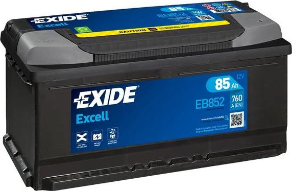 Exide EB852 - EXIDE EB852 EXCELL_аккумуляторная батарея! 19.5/17.9 евро 85Ah 760A 353/175/175\ autosila-amz.com