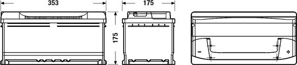 Exide EB852 - EXIDE EB852 EXCELL_аккумуляторная батарея! 19.5/17.9 евро 85Ah 760A 353/175/175\ autosila-amz.com