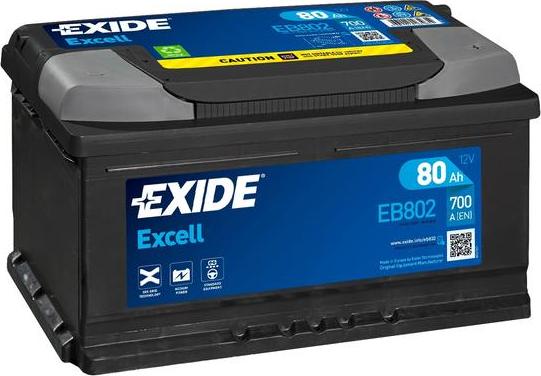 Exide EB802 - Стартерная аккумуляторная батарея, АКБ autosila-amz.com