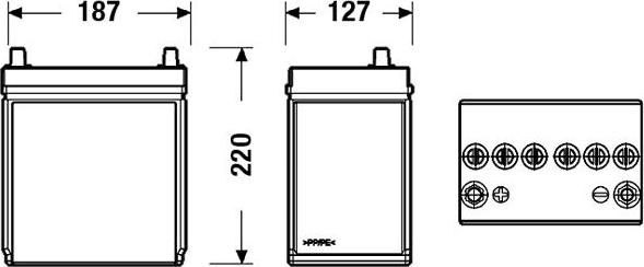 Exide EB357 - аккумуляторная батарея! 14.7/13.1 рус 35Ah 240A 187/127/220\ autosila-amz.com