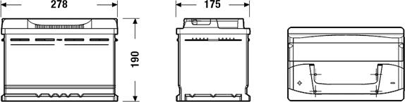 Exide EB741 - Аккумулятор 12В 74Ач 680А 278x175x190 ETN 1 +- прямая полярность autosila-amz.com