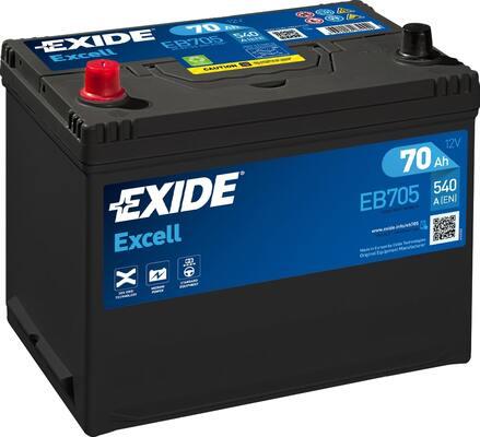 Exide EB705 - EXIDE EB705 EXCELL_аккумуляторная батарея! 19.5/17.9 рус 70Ah 540A 270/173/222\ autosila-amz.com