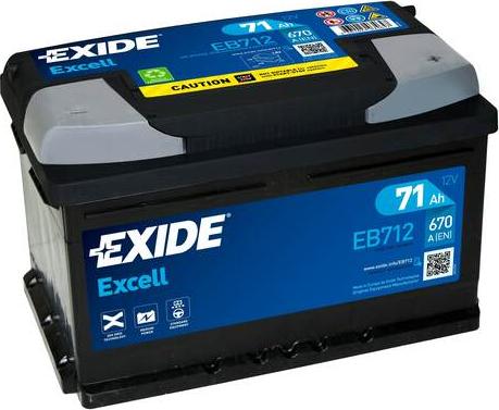 Exide EB712 - Стартерная аккумуляторная батарея, АКБ autosila-amz.com