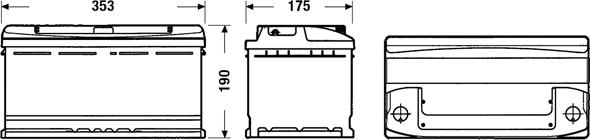 Exide EC900 - Аккумуляторная батарея CLASSIC (12V 90Ah 720A B13) 353x175x190mm Полярность ETN 0 (-/+) Тип клеммы 1 autosila-amz.com