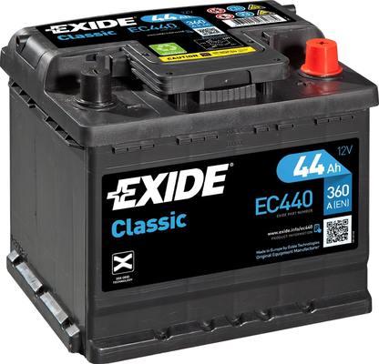 Exide EC440 - EXIDE EC440 CLASSIC_аккумуляторная батарея! 19.5/17.9 евро 44Ah 360A 207/175/190 autosila-amz.com