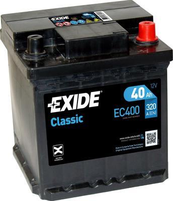Exide EC400 - EXIDE EC400 CLASSIC_аккумуляторная батарея! 19.5/17.9 евро 40Ah 320A 175/175/190 autosila-amz.com