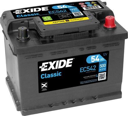 Exide EC542 - EXIDE EС542 CLASSIC_аккумуляторная батарея! 19.5/17.9 евро 54Ah 500A 242/175/175\ autosila-amz.com