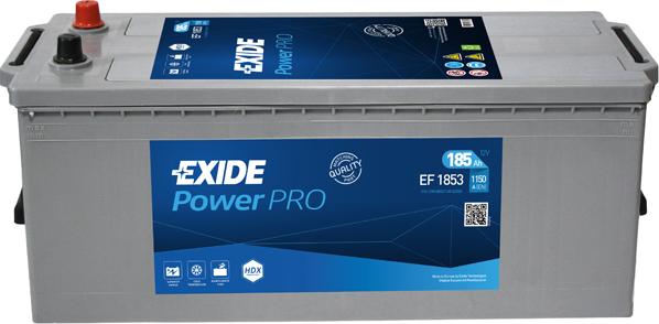 Exide EF1853 - Аккумулятор EXIDE HEAVY Professional Power (12V 185Ah 1150A 513x223x223 прямая полярность, + слева autosila-amz.com