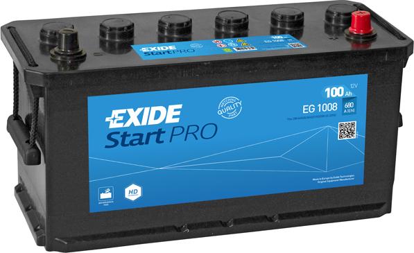 Exide EG1008 - Аккумулятор 12В 100Ач 680А 413x175x220 ETN 0 autosila-amz.com
