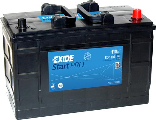 Exide EG1100 - Аккумулятор EXIDE HEAVY Professional 12V 110Ah 750A 349x175x235 полярность 0 тип клеммы 1 BO autosila-amz.com