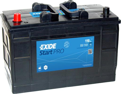 Exide EG1101 - Аккумулятор 12В 110Ач/750A (EN) STARTPRO (L+ Стандартные клеммы) 349x175x235 B00 - нет крепежного фл autosila-amz.com