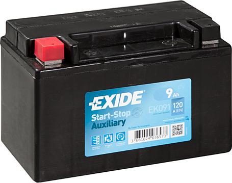 Exide EK091 - Стартерная аккумуляторная батарея, АКБ autosila-amz.com