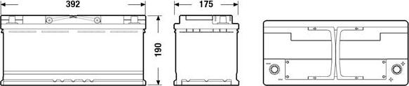 Exide EK1050 - Аккумулятор EXIDE MICRO-HYBRID Start-Stop AGM 105А/ч (EK1050) (-/+) 12V 950A EN 393x175x190 autosila-amz.com