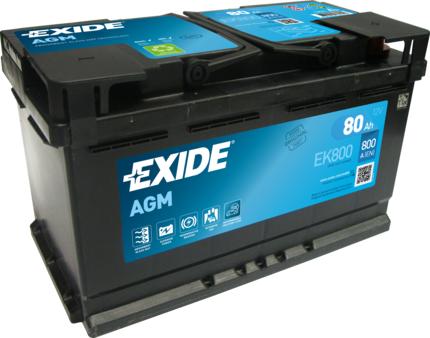 Exide EK800 - EXIDE EK800 AGM_аккумуляторная батарея! 19.5/17.9 евро 80Ah 800A 315/175/190 AGM autosila-amz.com