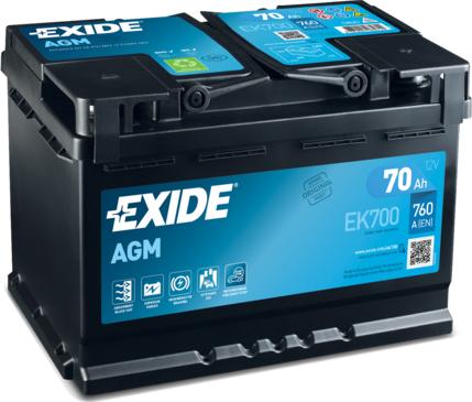 Exide EK700 - Стартерная аккумуляторная батарея, АКБ autosila-amz.com