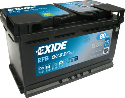 Exide EL800 - аккумуляторная батарея 195/179 евро 80Ah 800A 315/175/190 Carbon Boost 27\ autosila-amz.com