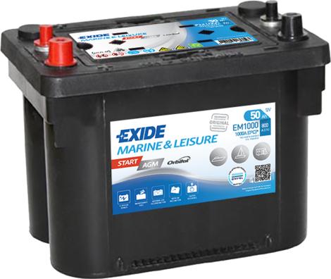 Exide EM1000 - Стартерная аккумуляторная батарея, АКБ autosila-amz.com