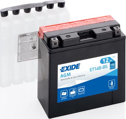 Exide ET14B-BS - Стартерная аккумуляторная батарея, АКБ autosila-amz.com