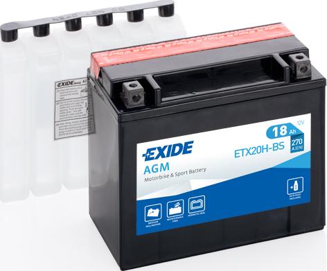 Exide ETX20H-BS - Стартерная аккумуляторная батарея, АКБ autosila-amz.com