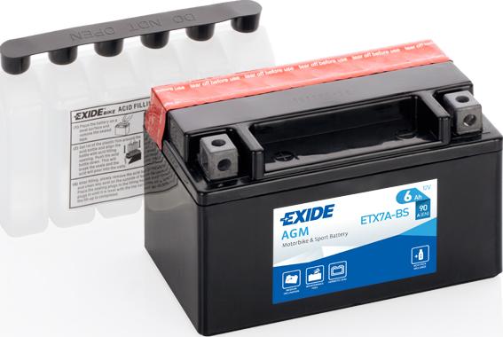 Exide ETX7A-BS - Аккумулятор Пуск/Сухой заряженный кислотой/AGM (ограниченная продажа клиентам) EXIDE 12В 6Ач 90A L+ autosila-amz.com