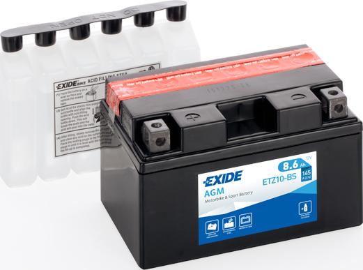 Exide ETZ10-BS - Стартерная аккумуляторная батарея, АКБ autosila-amz.com