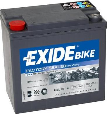 Exide GEL12-14  - Стартерная аккумуляторная батарея, АКБ autosila-amz.com