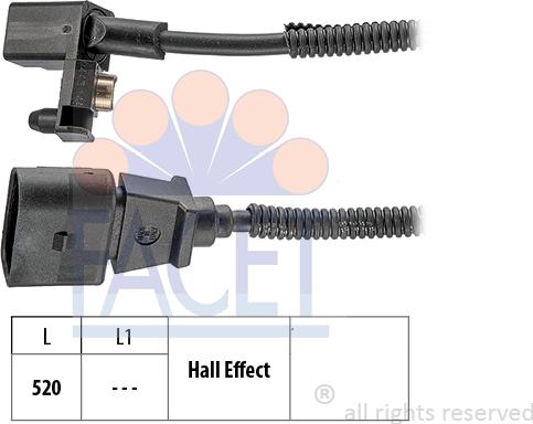 FACET 9.0443 - Датчик импульсов, коленвал autosila-amz.com